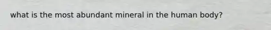 what is the most abundant mineral in the human body?