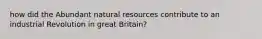 how did the Abundant natural resources contribute to an industrial Revolution in great Britain?