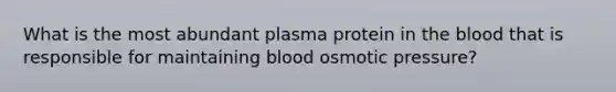 What is the most abundant plasma protein in the blood that is responsible for maintaining blood osmotic pressure?