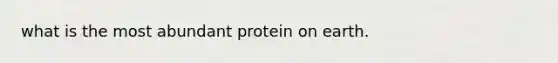 what is the most abundant protein on earth.