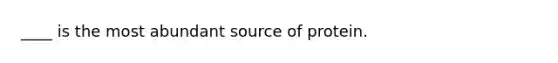 ____ is the most abundant source of protein.