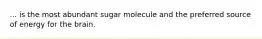 ... is the most abundant sugar molecule and the preferred source of energy for the brain.