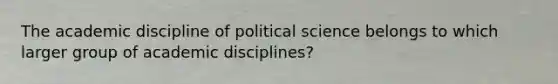 The academic discipline of political science belongs to which larger group of academic disciplines?