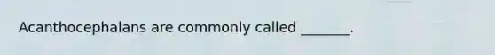 Acanthocephalans are commonly called _______.