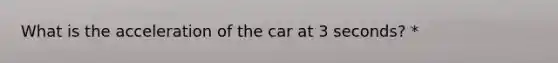 What is the acceleration of the car at 3 seconds? *