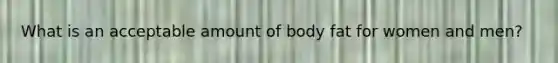 What is an acceptable amount of body fat for women and men?