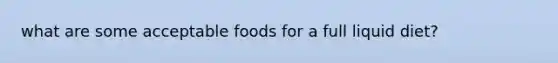 what are some acceptable foods for a full liquid diet?