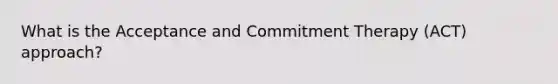 What is the Acceptance and Commitment Therapy (ACT) approach?