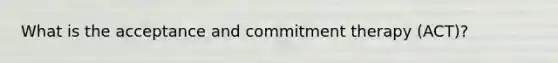 What is the acceptance and commitment therapy (ACT)?