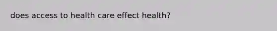 does access to health care effect health?