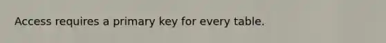 Access requires a primary key for every table.