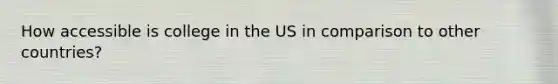 How accessible is college in the US in comparison to other countries?