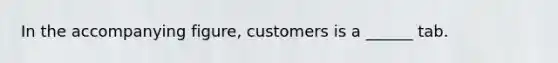 In the accompanying figure, customers is a ______ tab.