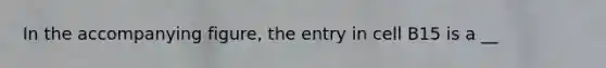 In the accompanying figure, the entry in cell B15 is a __