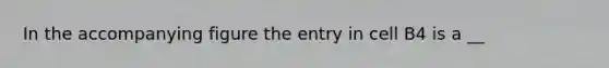 In the accompanying figure the entry in cell B4 is a __