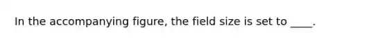 In the accompanying figure, the field size is set to ____.