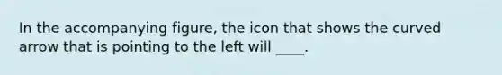 In the accompanying figure, the icon that shows the curved arrow that is pointing to the left will ____.