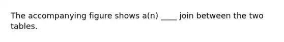 The accompanying figure shows a(n) ____ join between the two tables.