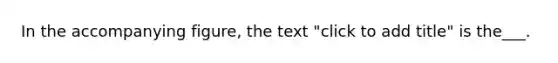 In the accompanying figure, the text "click to add title" is the___.