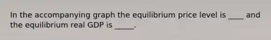 In the accompanying graph the equilibrium price level is​ ____ and the equilibrium real GDP is​ _____.