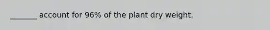 _______ account for 96% of the plant dry weight.