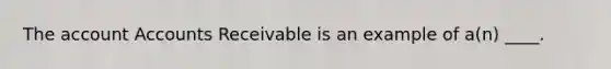 The account Accounts Receivable is an example of a(n) ____.