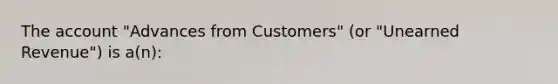 The account "Advances from Customers" (or "Unearned Revenue") is a(n):