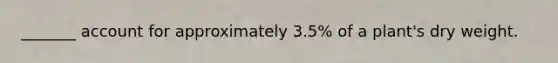 _______ account for approximately 3.5% of a plant's dry weight.