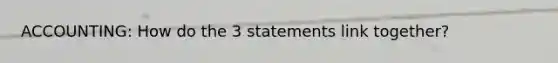 ACCOUNTING: How do the 3 statements link together?