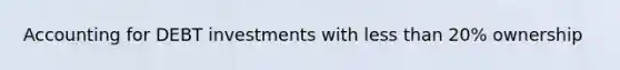 Accounting for DEBT investments with less than 20% ownership