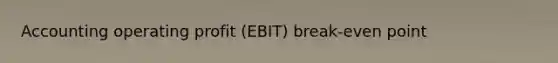 Accounting operating profit (EBIT) break-even point