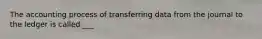 The accounting process of transferring data from the journal to the ledger is called ___