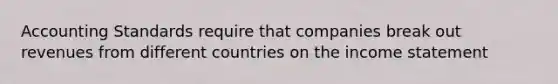 Accounting Standards require that companies break out revenues from different countries on the income statement