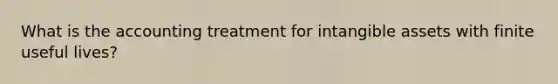What is the accounting treatment for intangible assets with finite useful lives?