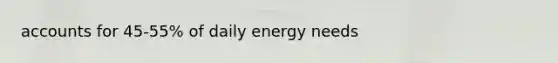 accounts for 45-55% of daily energy needs