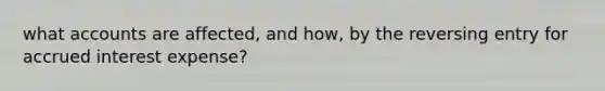 what accounts are affected, and how, by the reversing entry for accrued interest expense?