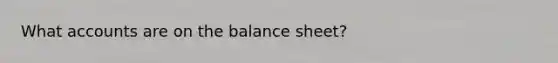 What accounts are on the balance sheet?