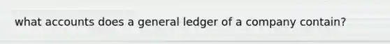 what accounts does a general ledger of a company contain?