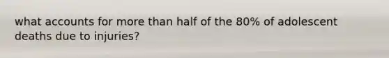 what accounts for more than half of the 80% of adolescent deaths due to injuries?
