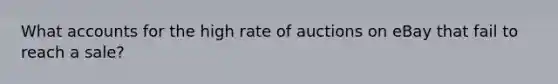 What accounts for the high rate of auctions on eBay that fail to reach a sale?