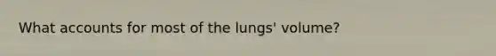 What accounts for most of the lungs' volume?