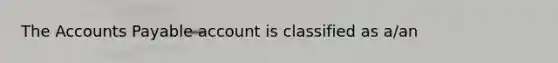The Accounts Payable account is classified as a/an