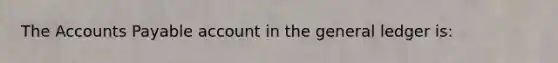 The Accounts Payable account in the general ledger is: