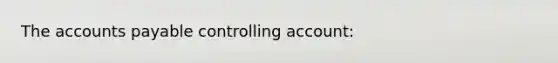 The accounts payable controlling account: