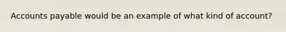 Accounts payable would be an example of what kind of account?