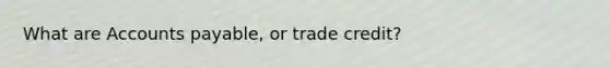 What are <a href='https://www.questionai.com/knowledge/kWc3IVgYEK-accounts-payable' class='anchor-knowledge'>accounts payable</a>, or trade credit?