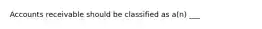 Accounts receivable should be classified as a(n) ___