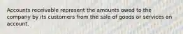 Accounts receivable represent the amounts owed to the company by its customers from the sale of goods or services on account.