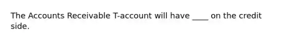 The Accounts Receivable T-account will have ____ on the credit side.