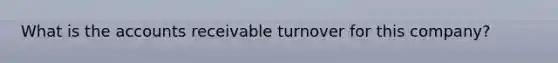 What is the accounts receivable turnover for this company?